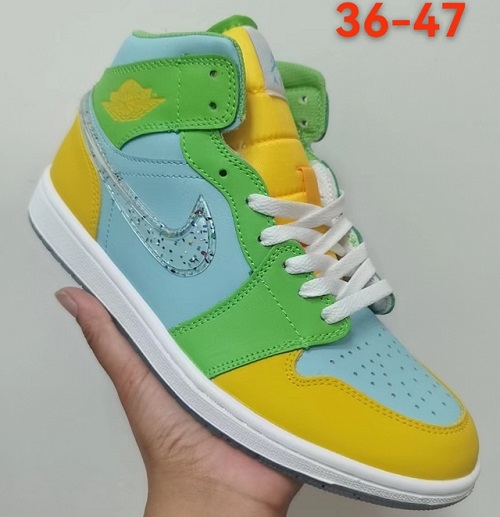 Air Jordan Retro 1 Grade AAA Yellow Green [Cheap Jordans Shoes 1 136]